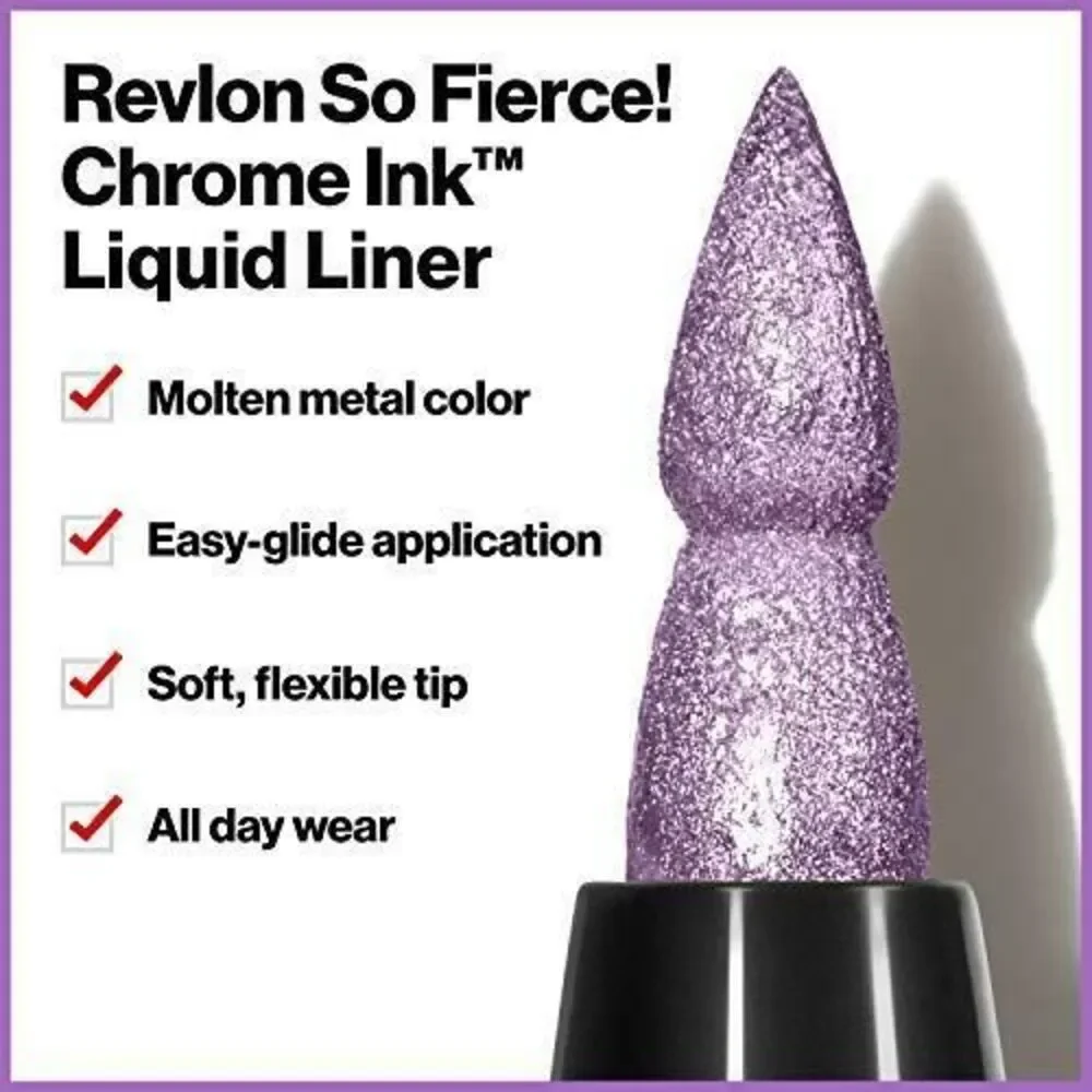 Revlon So Fierce Chrome Ink Liquid Liner Molten Metal Metallic Ink Eyeliner